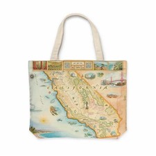 Xplorer Maps CTOTE CA N California State Map Canvas Tote Bag