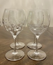 Villeroy & Boch Maxima Spiral & Dots Burgundy Wine Glasses Set Of 4