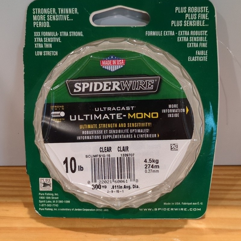 Spiderwire Ultracast Ultimate-Mono 10 lb 300 yd Monofilament Line Clear 0.27mm