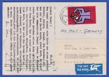 Israel 1964 AK Jerusalem Felsendom mit Mi.-Nr. 297 gel. nach Freiburg/Br. 1964