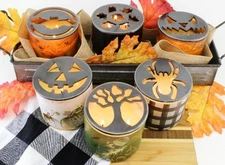 HALLOWEEN SETS Candle-Saver™ Brand Candle Jar Toppers-Pick any 3 in Collection