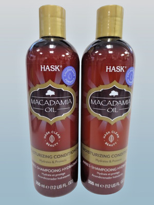 HASK MACADAMIA OIL MOISTURIZING CONDITIONER HYDRATES & PROTECTS 12 OZ NWOB 2PCS