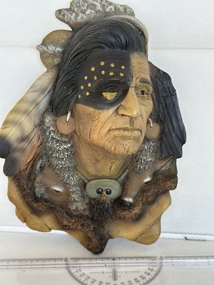 J.H. Boone ''Patient Wind'' von Neil Rose Indianerkopf Wandrelief (B/R5)