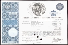 Vintage IBM CORPORATION Stock Certificate 1981 ~ Globe Vignette ~ Rarer BLUE