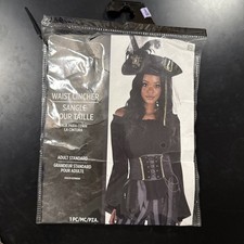 Waist Cincher Pirate Wench Women's Adult Buccaneer Corset-Std Black