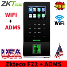 ZKTeco F22 WiFi + ADMS Fingerprint Access Control Attendance Clock 2.4in Screen