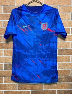 ENGLAND NATIONAL TEAM 2022/2023 TRAINING PRE MATCH NIKE SHIRT JERSEY SIZE S BLUE