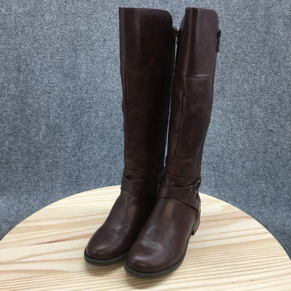 GBG by Guess Botas Mujer 8.5 Haydin Alto Montar Marrón Hasta la Rodilla Confort Bloque Foto 3 de 4