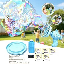 Bubble Machine, 2-in-1 Bubble wand, Colorful Bubble Blower Toy, Gift for kids