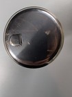 Green Glass Canister Jar w/ Embossed Floral Pattern & Silver Screw Lid 5.25" — photo 4