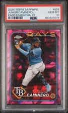 2024 Topps Sapphire Junior Caminero Padparadscha 1/1 PSA 10 Gem Mint