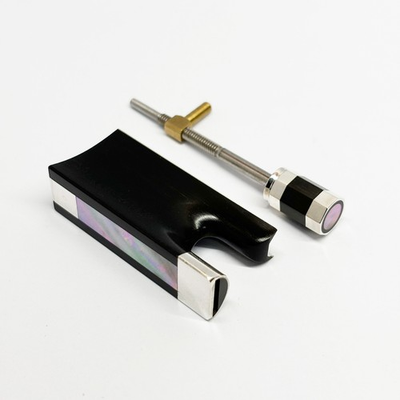 #ad 4 4 Silver Parts Ebony Frog w Screw Button fit Violin Bow Abalone without Eye $64.98