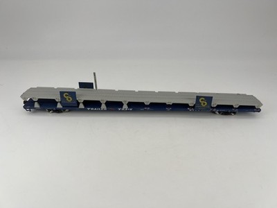 Accurail #550522 HO Scale Trailer Train RTTX Flat Car Blue/Gray Good