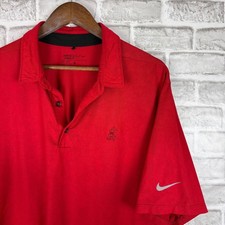 Nike Golf x Disney Mickey Mouse Dri-FIT Polo Shirt XL Red Textured Short Sleeve