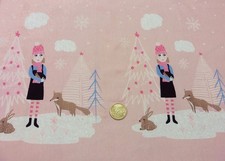 Ice Day Bordüre rosé Baumwoll-Jersey Hilco Bordürenstoff Meterware Kinderstoff