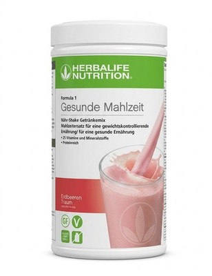 Herbalife Nutrition Formula 1 Gesund Mahlzeit - Erdbeeren 550g (Vegan)