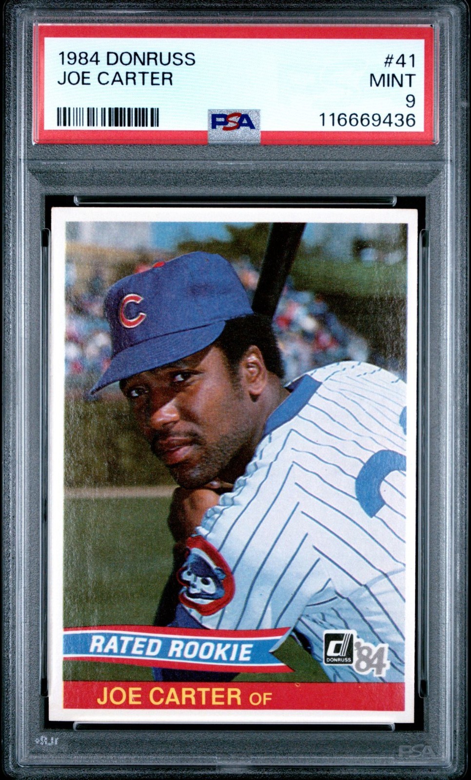 1984 Donruss Baseball Joe Carter Chicago Cubs RC #41 PSA 9 Mint #116669436
