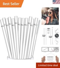 12 Pack Clear Reusable Straws Universal Fit for 16 30 oz Tumblers BPA Free Repla