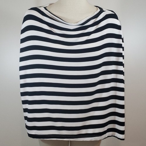 ITZY RITZY  Nursing Cover Top Black Striped Mom Boss 4-in-1 Convertible 