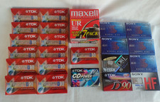 Lot of 29 Vintage Blank Audio Cassette Tapes -Mostly TDK w/ Sony, Maxwell & Fuji