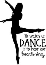 Dancing Wall Quote - Ballerina Dance Bedroom Sticker / Decal 20"x13" Dance1 