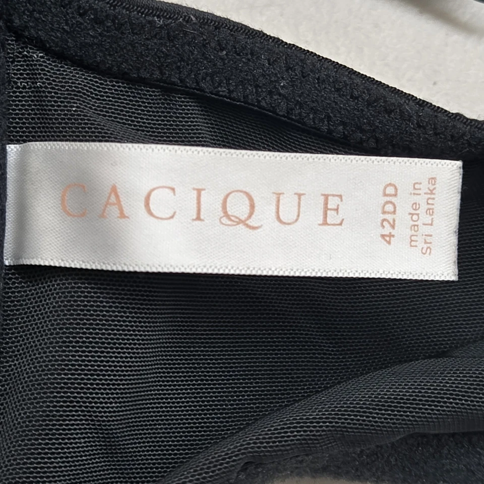 Cacique Women Bra 42DD Black Lightly Lined T Shirt Underwired Lace Front Closure - Image 3 of 4