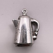 Coffee Tea Pot Teapot Miniature Pendant Charm Vintage P B Sterling Silver