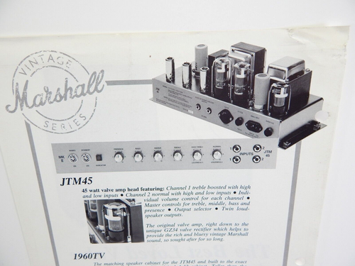 Amplificador MARSHALL Mejor Amado Amplificador de Válvula Jamás Hecho Folleto Catálogo Inserto - Imagen 4 de 4