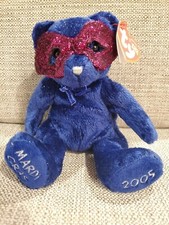 Mardi Gras 2005 Bear w/Mask.Ty Beanie Baby with Tags. MWMT Louisiana French Qrt