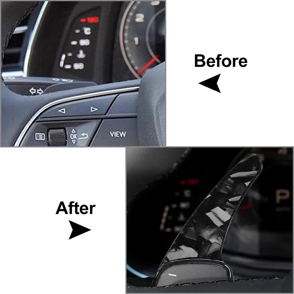 Extensión de paleta de cambio de volante de fibra de carbono para Audi A Q TT TTS  Foto 2 de 4
