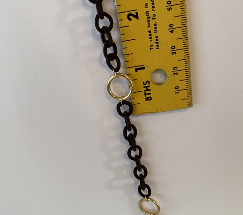 Vintage 14k yellow gold Circles & thread wrapped necklace 18” European Mark 585 - Picture 7 of 12
