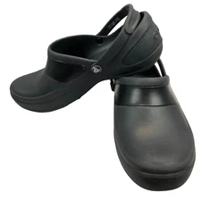 Crocs Womens Sz 9 Work Bistro Chefs Catering Black Clog Mules Slip Resistant