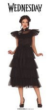 CARNEVALE HALLOWEEN VESTITO COSTUME MERCOLEDI ADDAMS WEDNESDAY SERIE TV BALLO