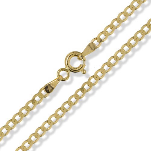 9CT GOLD CURB CHAIN DIAMOND CUT 375 
