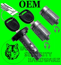 GM Ignition Key Switch Lock Cylinder & Door Pair Tumbler Barrel Set 2 GM Keys
