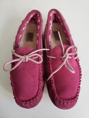 UGG AUSTRALIA RYDER UK 3 EU 34 MÄDCHEN KINDER ROSA WILDLEDER HALBSCHUHE MOKASSIN HAUSSCHUHE