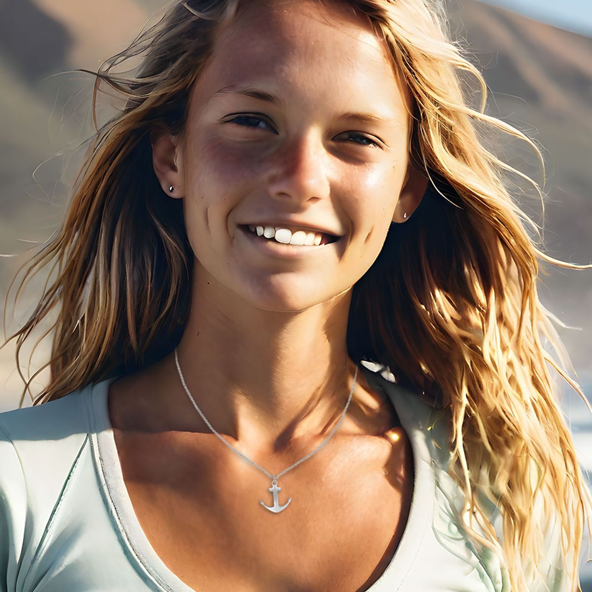 Catena IN Acciaio Con Ciondolo Ancora Mare IN Argento Marittimo - Foto 5