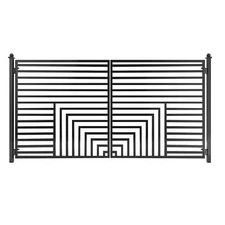 ALEKO Garden Yard Florence Style Dual Swing Steel Driveway Gate 16 ft Black