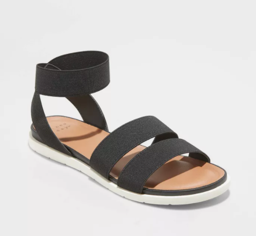 NEW A New Day Women's Esme Elastic Ankle Strap Sandals Black Size 6 | eBay