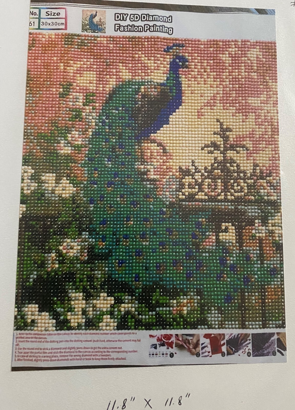 PEACOCK Diamond Art Painting UNFRAMED COMPLETED eBay