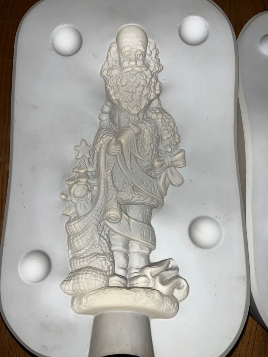 Ceramic slip mold Oak Knob African American Santa 7 7/8” tall
