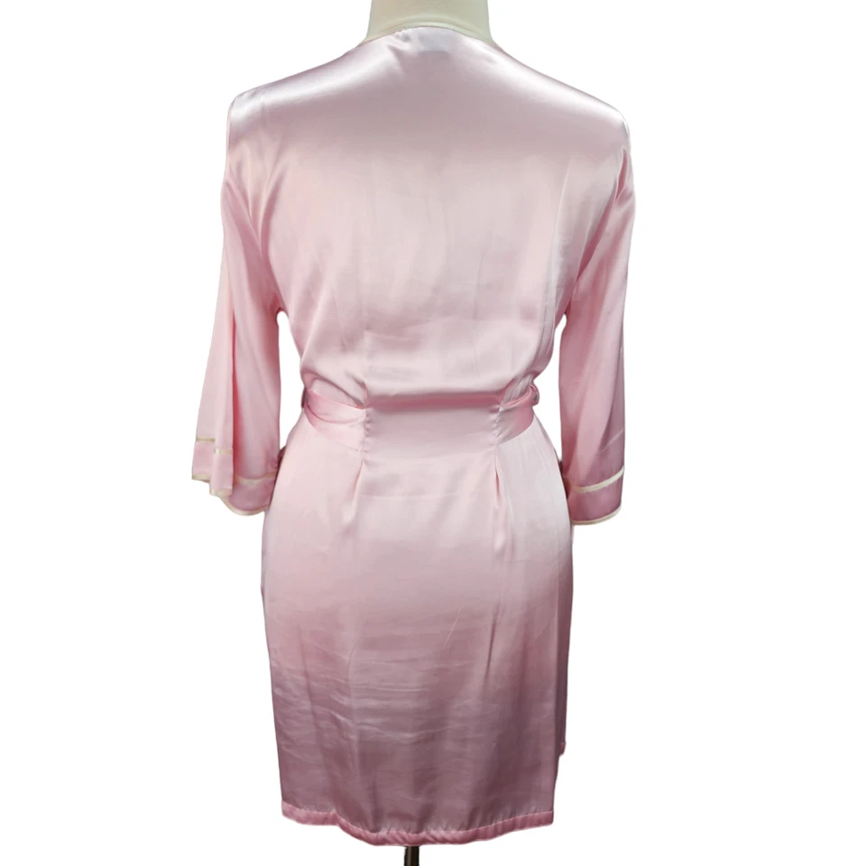 Jones New York Bata Mujer’s GRANDE–XL | Rosa Satén Cinturón Bata Lencería Sexy Foto 2 de 4
