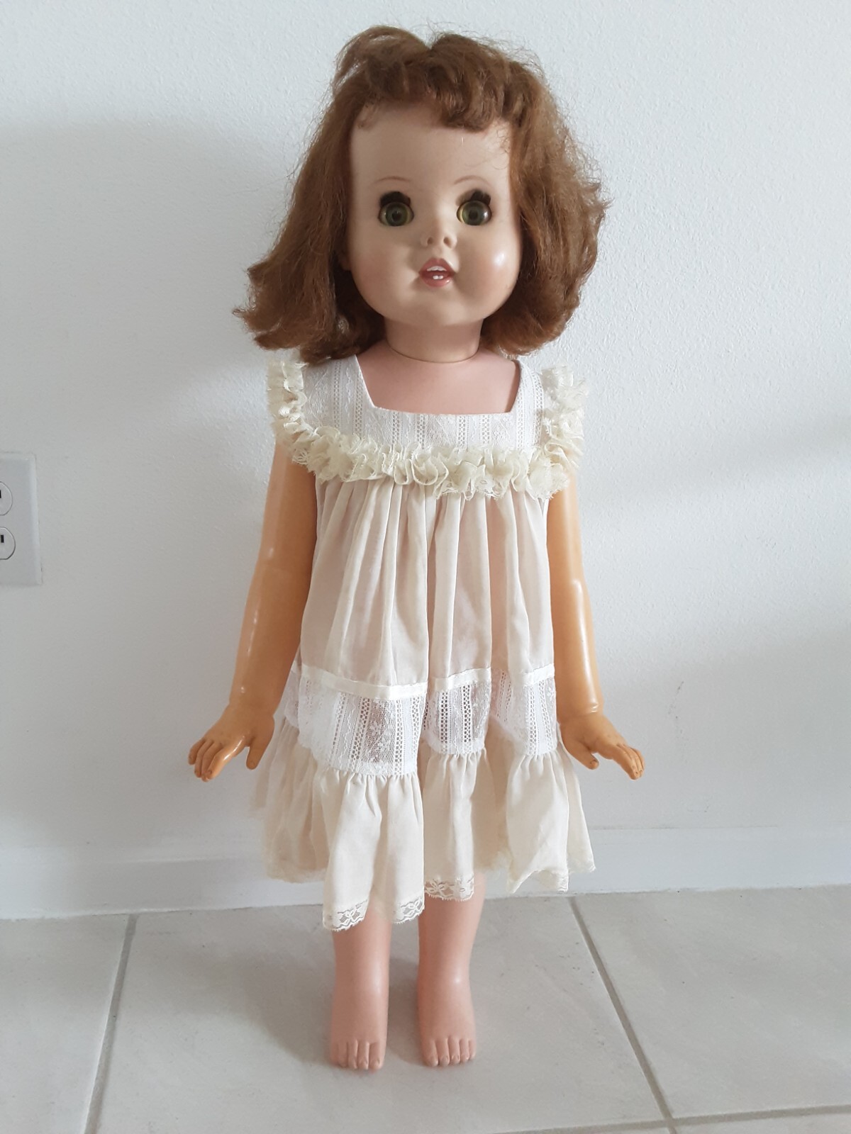 Little Girl Toodles Playpal 30” Vintage American Character Doll Eyes