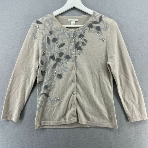 100% Merino Wool Beaded Cardigan Womens 