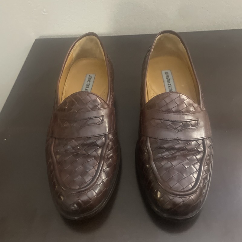 JOHNSTON  & MURPHY Men’s Brown Leather Loafers - Size 11M - Made in Italy