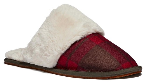 COACH ZIVA SLIPPER WITH PLAID PRINT 