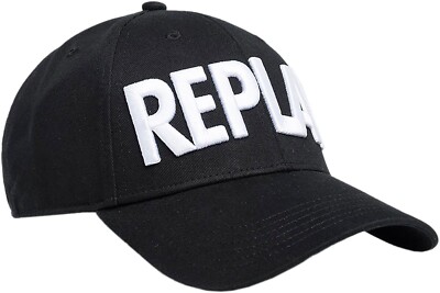 Replay Ax4308.000 Schwere Baumwoll-Twill-Caps In Schwarz