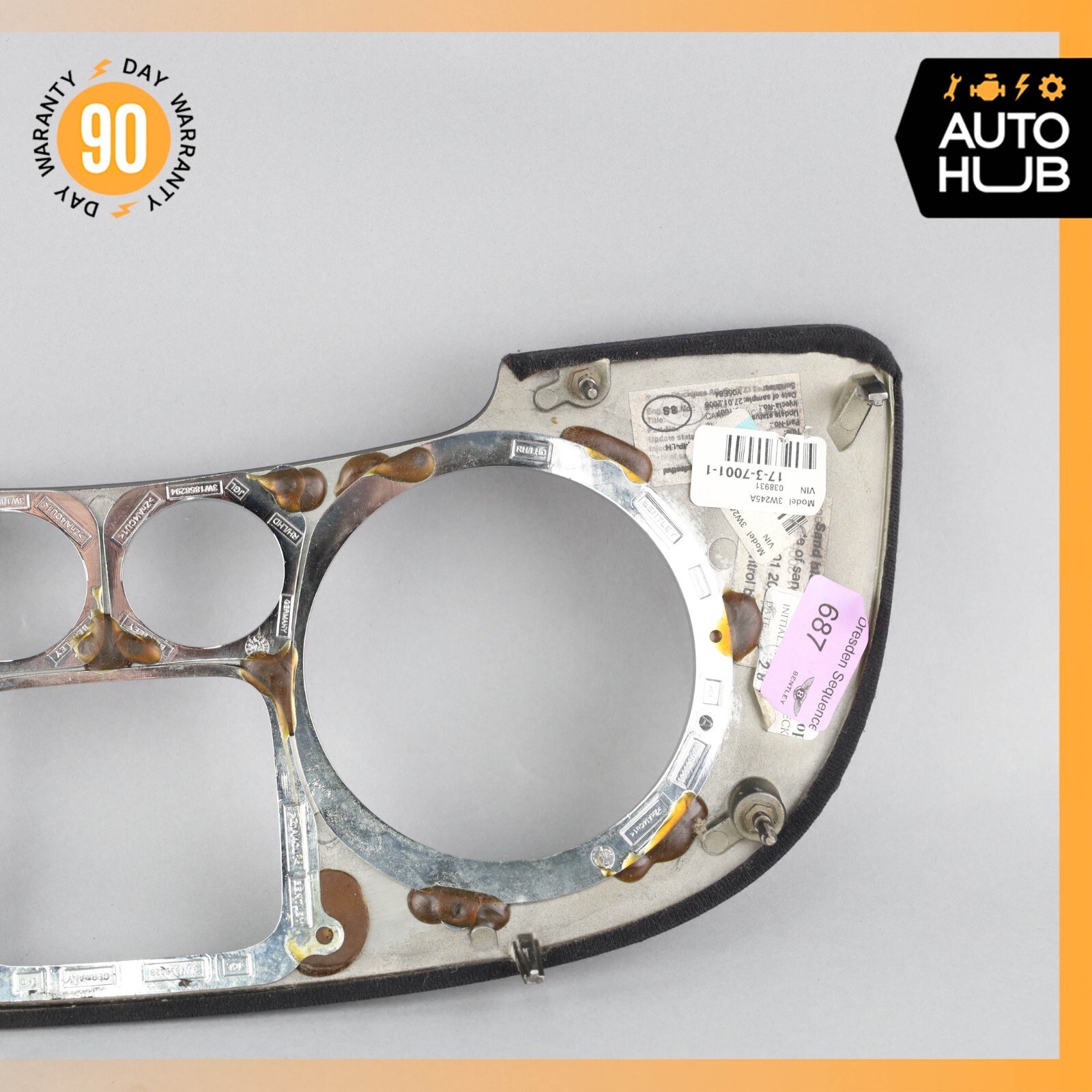 03-13 Bentley Continental Flying Spur Dash Panel Speedometer Bezel Trim OEM 53k