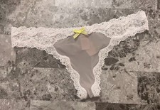 NWT VICTORIA'S SECRET DREAM ANGELS S SMOOTH PINK SHINE LACE RARE THONG PANTIES