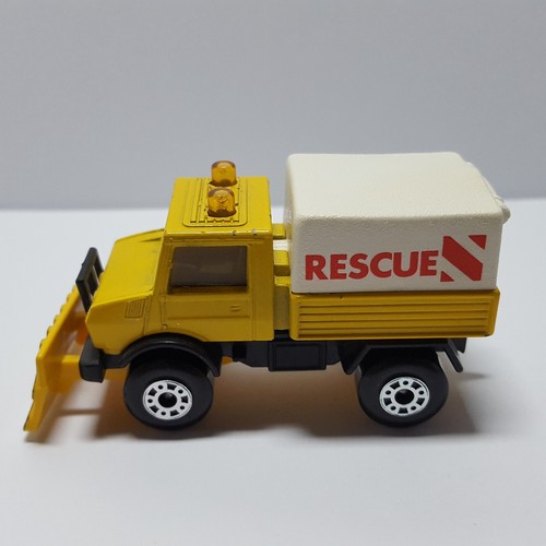 Lesney Matchbox Superfast #48 Yellow UNIMOG Rescue Snow Plow - NO Hood Label - Picture 7 of 8